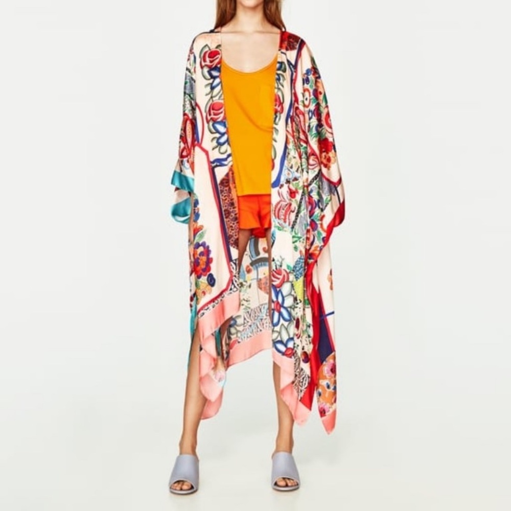 Gorgeous Silky-Feel Floral Kimono - Small Flaws, Big Style